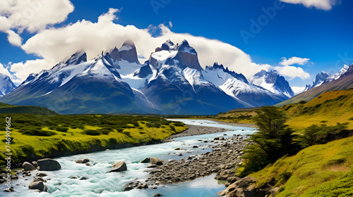 Spectacular Patagonia: A Harmonious Symphony of Snow, Water, Grass and Sky in Argentina's Vast Wilderness © Alta