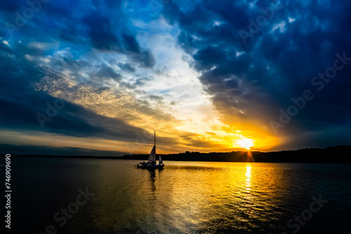 Painted Cloudy Sky at Sunset