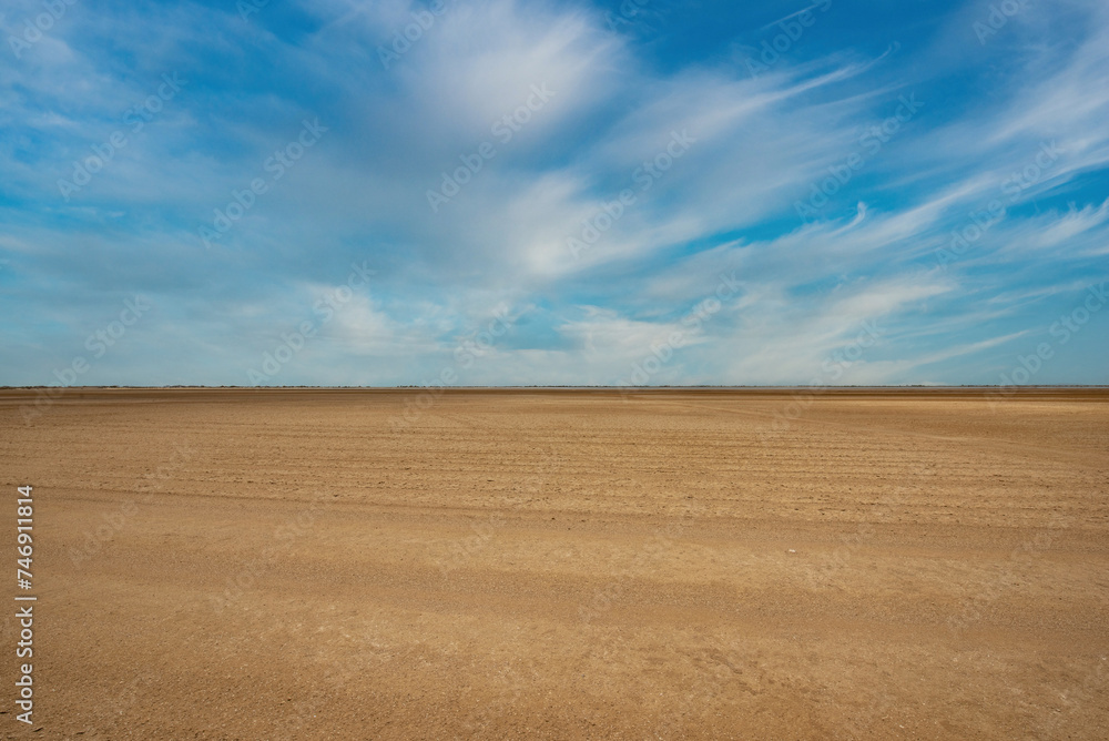 Landscape of Salinas de Manaure with blue sky in Cabo de la Vela. Guajira, Colombia. Landscape of Salinas de Manaure with blue sky in Cabo de la Vela. Guajira, Colombia.