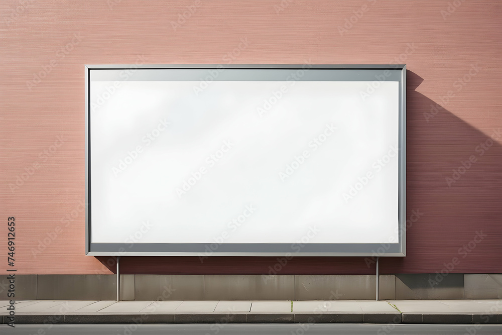 Fototapeta premium Billboard blank on building. Billboard mockup template. Promotion template