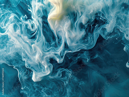 Abstract art. Blue cloud of smoke. Background from the smoke of vape