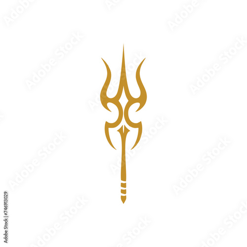 Trident logo icon Abstract forked spear sign Abstract forked spear sign. Vector illustration.
