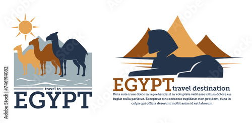 Travel to Egypt, historical and cultural banner