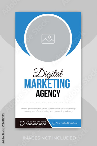 Digital marketing agency and corporate business facebook and Instagram story banner template
