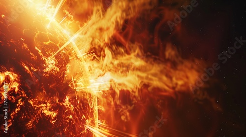 Solar Cataclysm Fierce Coronal Explosion on the Sun's Surface Background