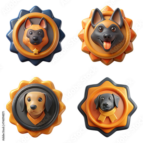 Canvas Print Website Orange and black digital marketing badge Labrador Puppy and German Sh