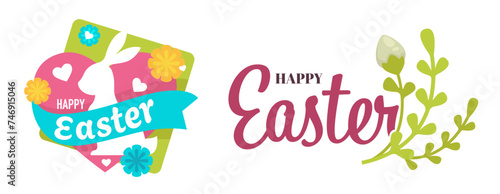 Happy Easter, Christian holiday celebration card