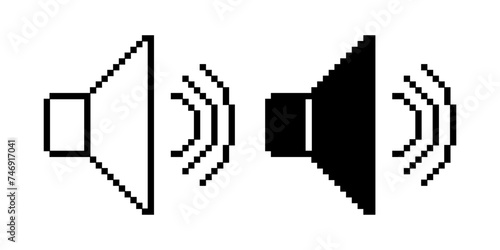 pixel art speaker icon isolated on white background