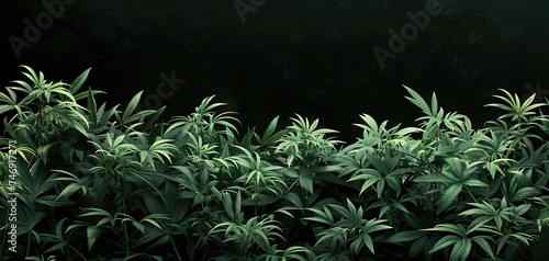 A full frame of marijuana foliage, background wallpaper