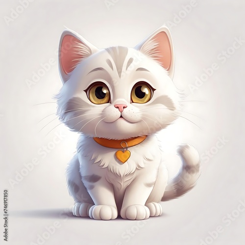 Cute Cartoon cat   Vector illustration on a white background