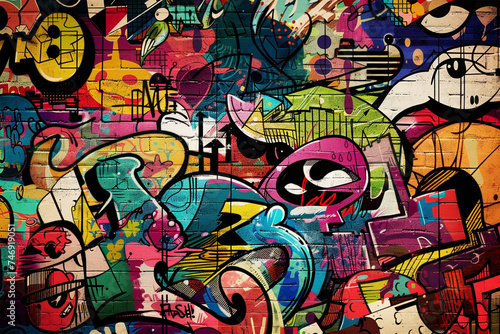 Urbaner Ausdruck  Kreativer Graffiti-Hintergrund f  r Streetart-Liebhaber