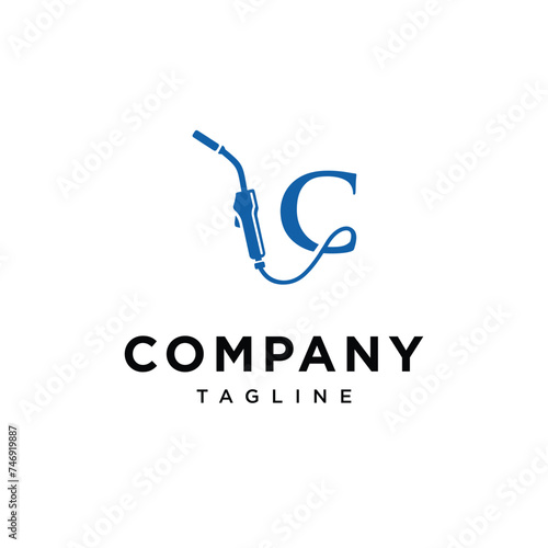 Letter C welding logo icon vector template eps