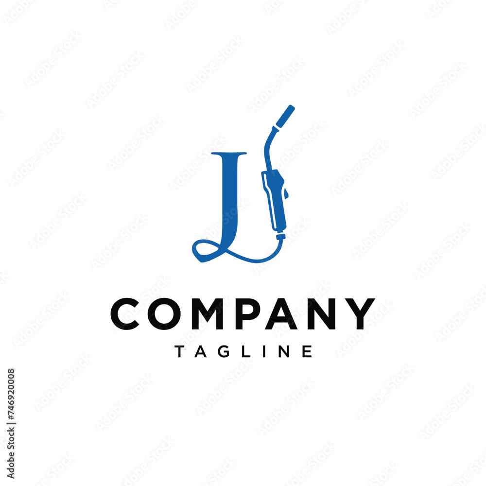 Letter J welding logo icon vector template eps