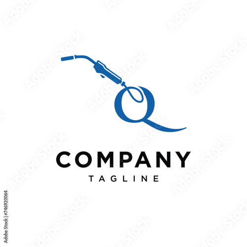 Letter Q welding logo icon vector template eps