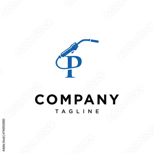 Letter P welding logo icon vector template eps