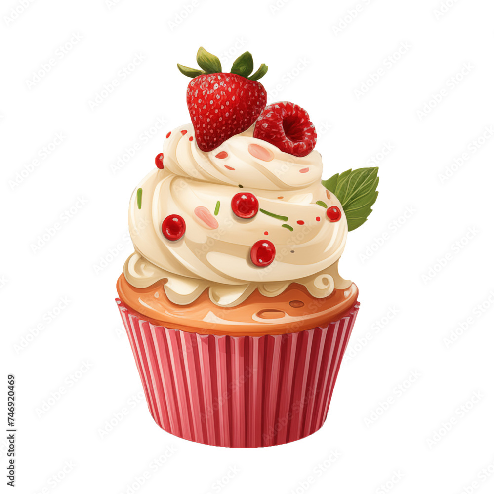 Party Cupcakes Mixed Fruit Cupcakes Various flavors of cupcakes and ice cream, soft cream, fruit smoothies, lemon, blueberry, strawberry, orange, cherry, vanilla, milk, chocolate, illustrations Party Cupcakes Mixed Fruit Cupcakes Various flavors of cupcakes and ice cream, soft cream, fruit smoothies, lemon, blueberry, strawberry, orange, cherry, vanilla, milk, chocolate, illustrations