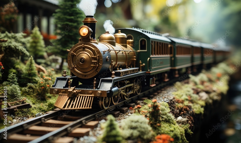 miniature old locomotive train