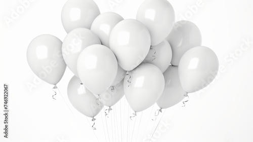 illustration of Balloons white png background isolated, Generative ai