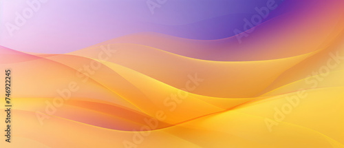 Abstract background wallpaper with curved wavy soft gradients and slightly blurred purple and yellow colors created with Generative AI Technology