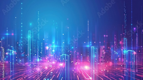 Smart cities and digital transformation. Telecommunication network and technology concept