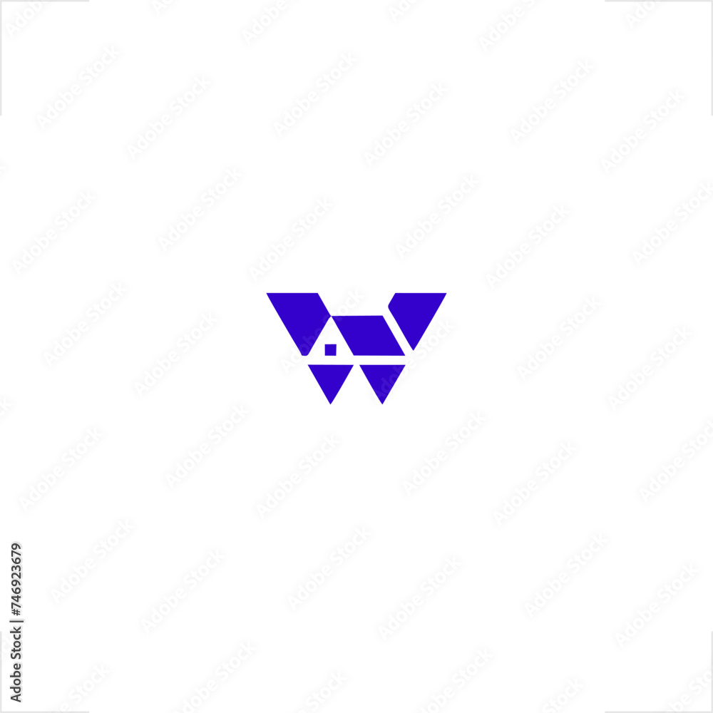 letter W home house logo letter W home house logo