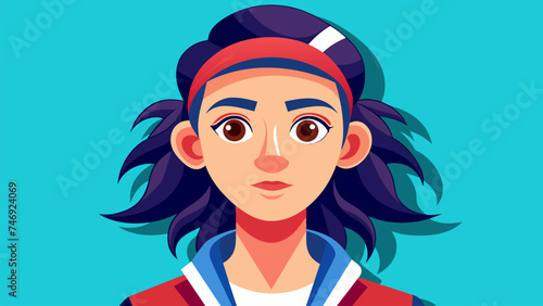 Vector illustration drawing of a young athlete woman.