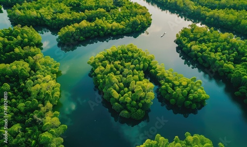 tropical marine mangrove forest. nature care concept