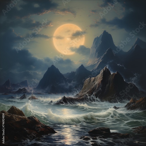Mountain sea and moon © Han