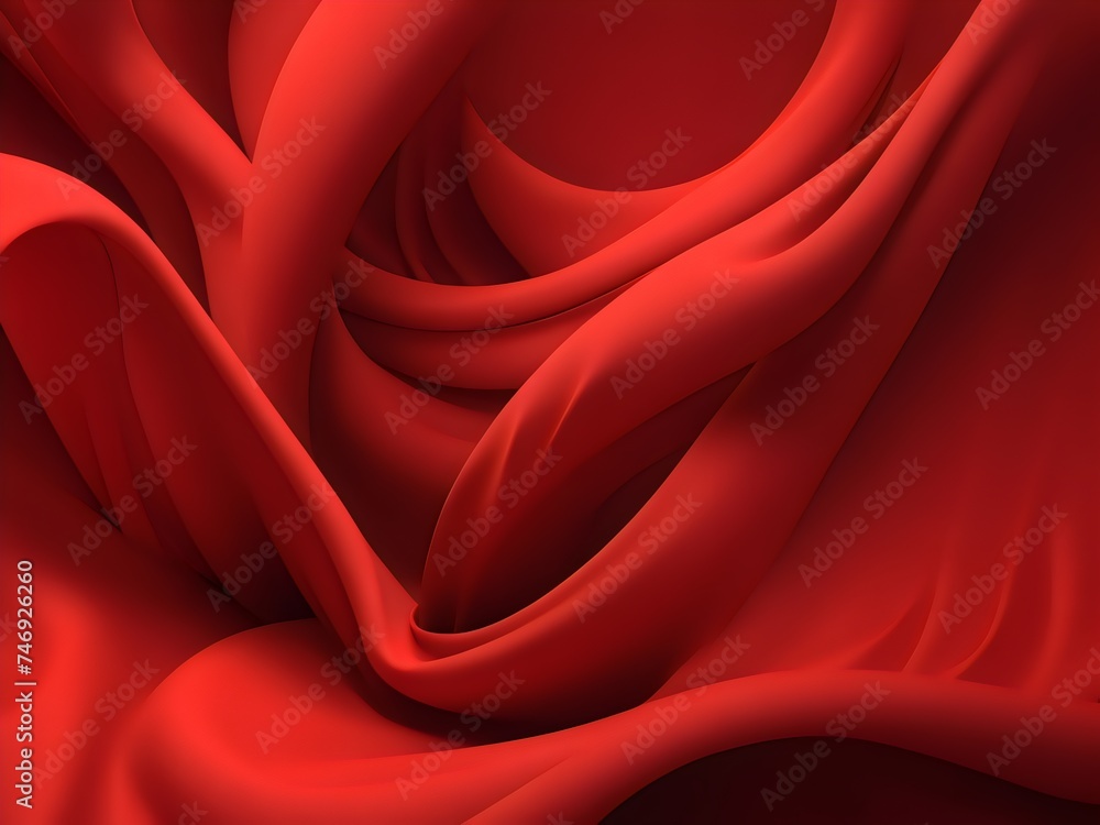 Obraz premium Smoot 3d realistic flowing red fabric background