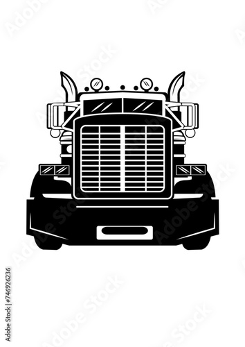 Semi Truck Front Grill | Trucker Dad | Truck Driver | Truck Dad | Big Truck | Delivery Truck | Food Truck | Original Illustration | Vector and Clipart | Cutfile and Stencil