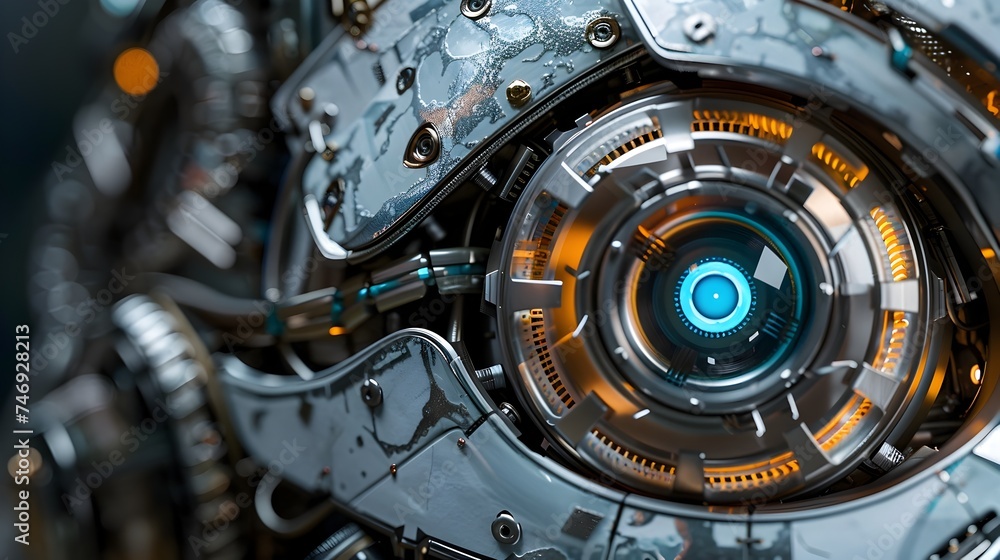 Futuristic Mechanical Eye with Digital Lights Futuristic Mechanical Eye with Digital Lights