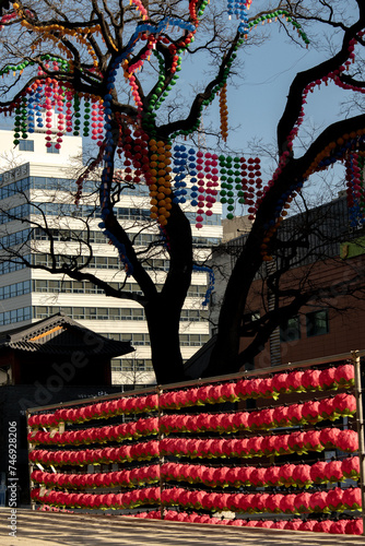Lanterns at Korean Buddhist Temple © Steven