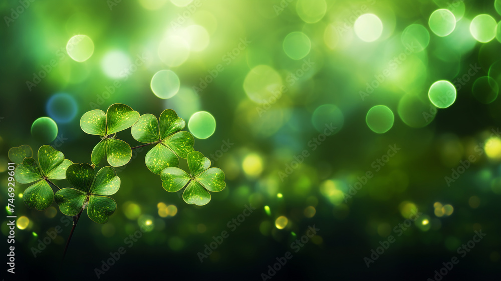 Forest filled with shamrocks background for St. Patrick's Day Forest filled with shamrocks background for St. Patrick's Day