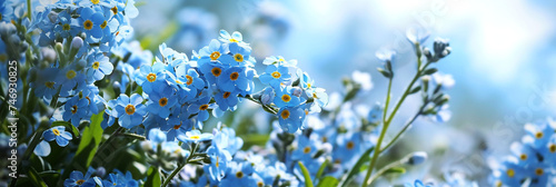 Forget me not flowers in meadow