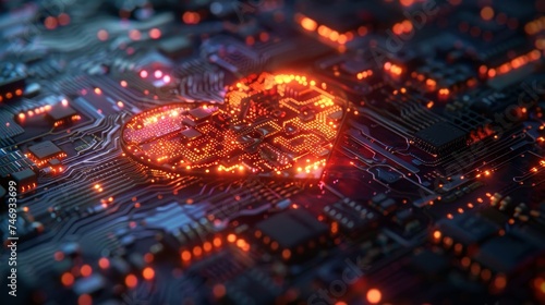 A glimpse into the heart of a computer powering a digital landscape
