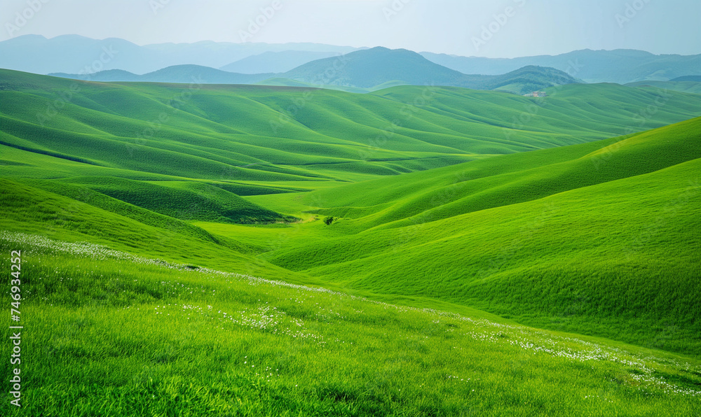 Abstract green landscape wallpaper background illustration design with hills and mountains Abstract green landscape wallpaper background illustration design with hills and mountains