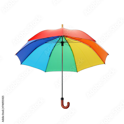 a colorful Rainbow umbrella on white background