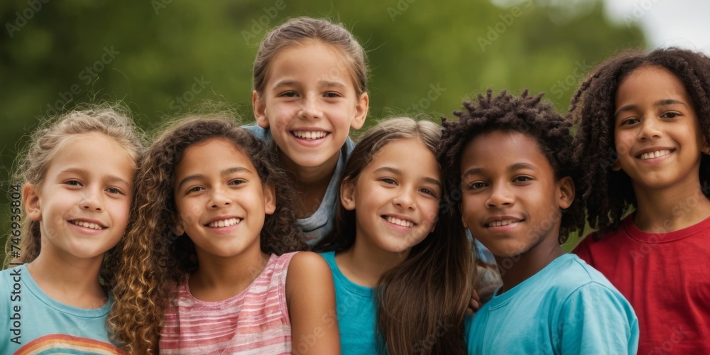 Group of happy children
