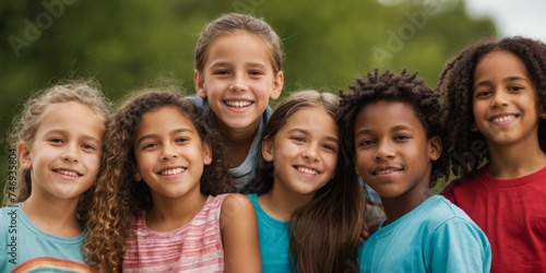 Group of happy children © orelphoto