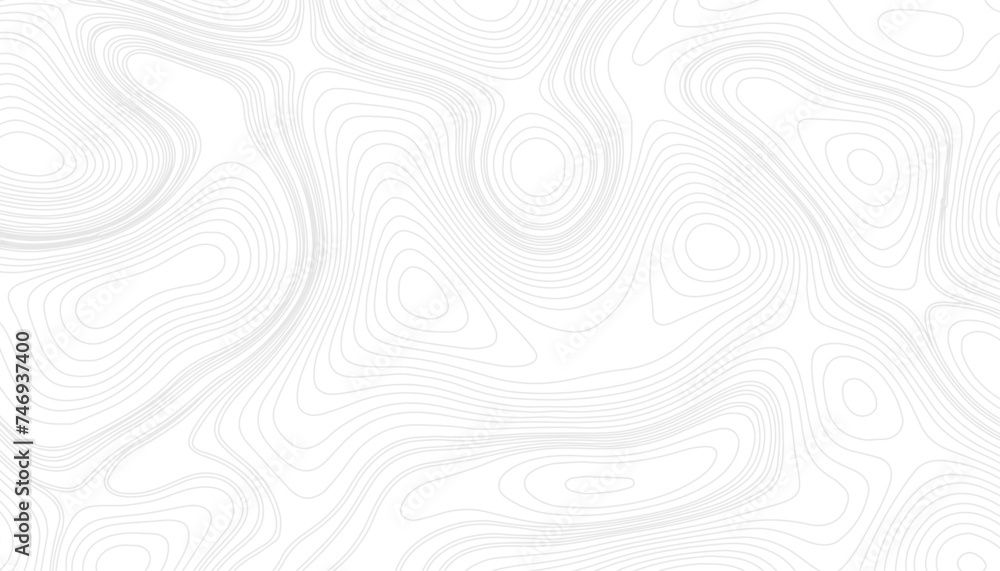 Background of the topographic map. Topographic map lines, contour background. Map on land vector terrain Illustration. Black and white abstract background vector