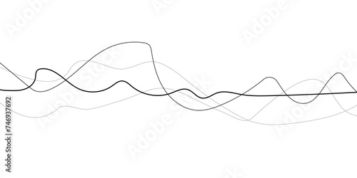 Abstract smooth flowing lines vector wave background. Abstract wave element for design. Digital frequency track equalizer. Stylized line art background. Vector illustration. 