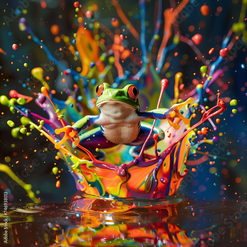 frog with paint
