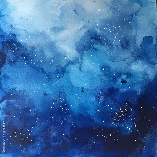 blue sky and clouds  watercolor background