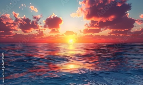 The beauty of the sunrise over the sea