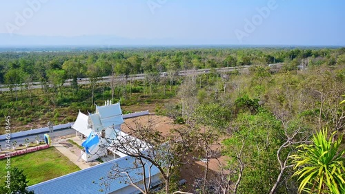 Scenery of National Highway Number 1 from the Doi Nam Bo Kaew Viewpoint, Lampang Provinc. photo