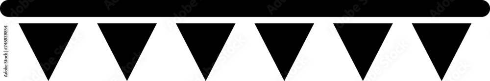 Icon of black bunting flags on white background. Icon of black bunting flags on white background.