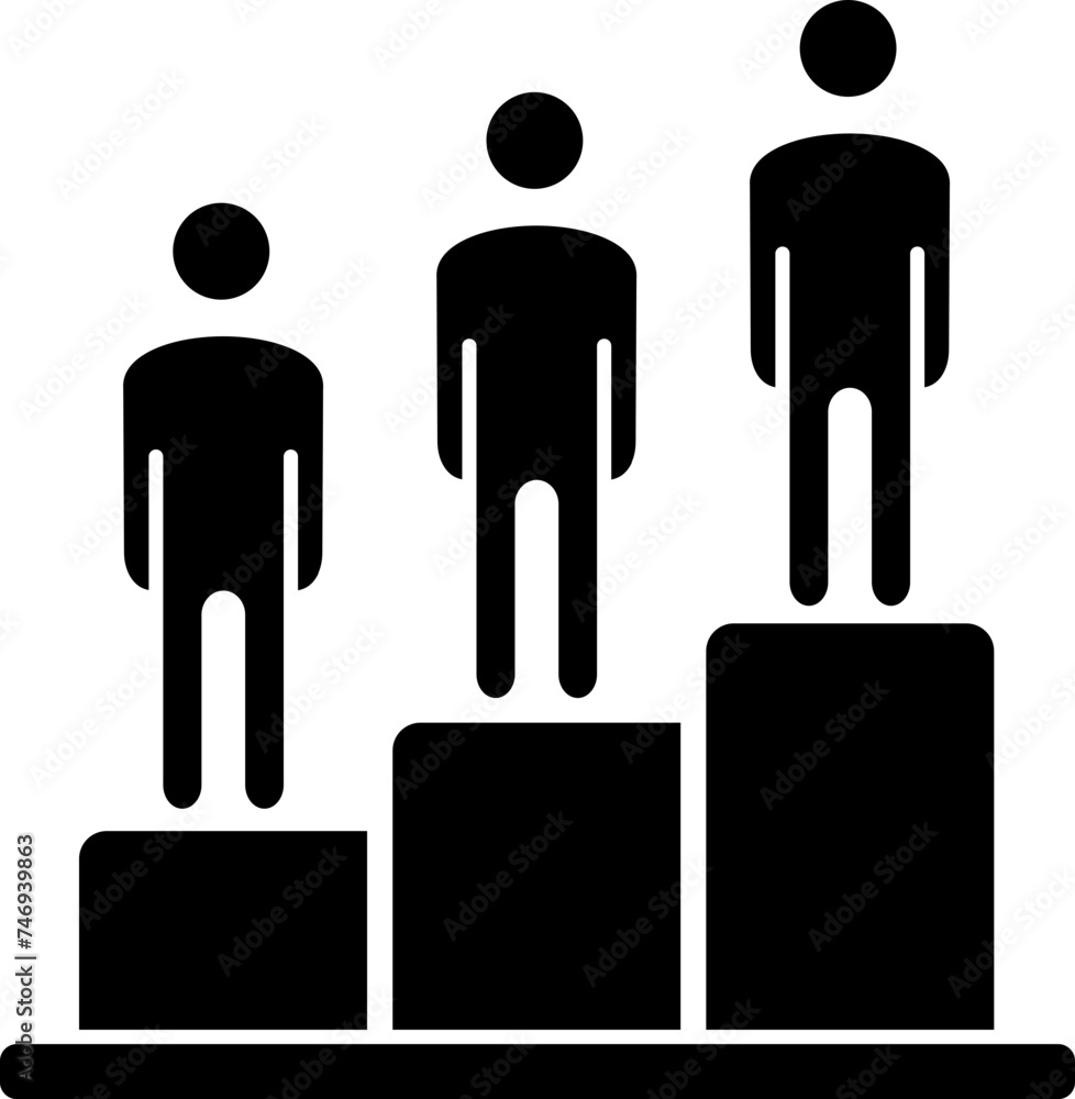 Winners standing on podium with first, second and third position. Winners standing on podium with first, second and third position.