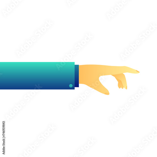 Pointing human hand vector illustration.