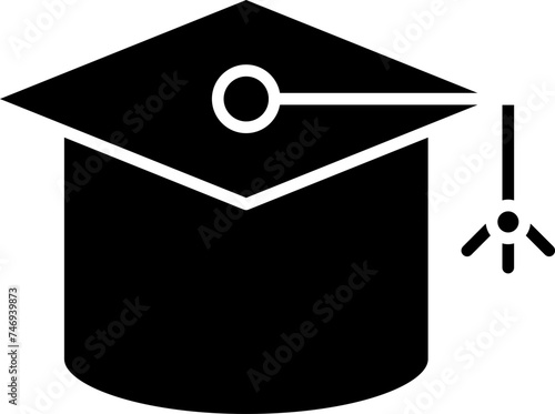 Black mortar board on white background.