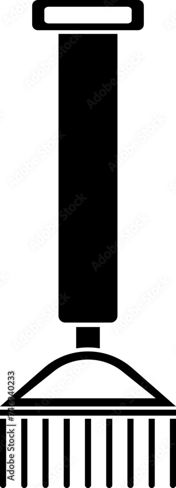B&W spading fork icon in flat style. B&W spading fork icon in flat style.